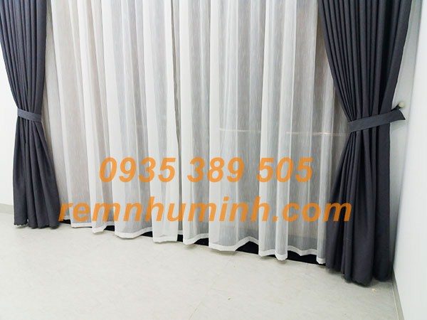Rèm vải hai lớp tại Đà Nẵng - màu ghi mã CK583-7