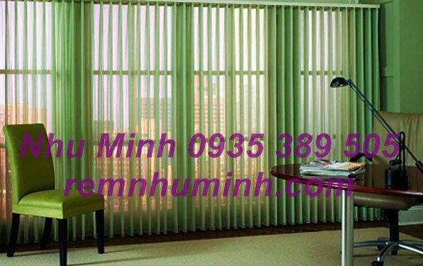 Rèm lá dọc văn phòng tại Đà nẵng - màu xanh mã A203