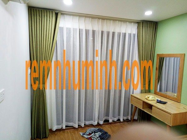 Rèm vải giá rẻ tại Đà nẵng - màu xanh lá mã HT6006-5