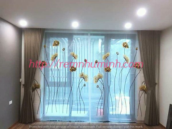 Rèm cửa Đà nẵng - Rèm vải hoa văn sọc tại Đà nẵng