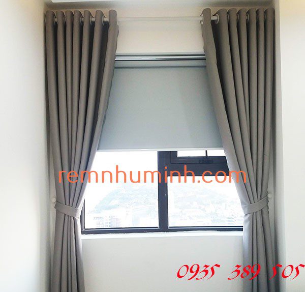 Rèm vải chống nắng tại Đà Nẵng - Rèm vải màu ghi