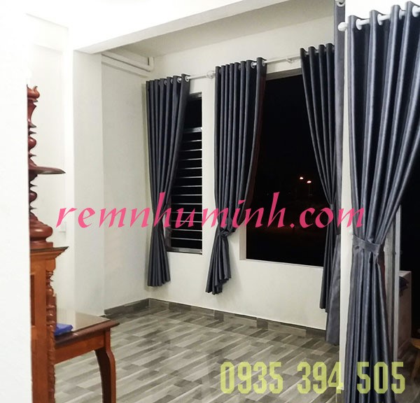 Rèm vải một lớp tại Đà Nẵng - Rèm vải màu lông chuột Như Minh