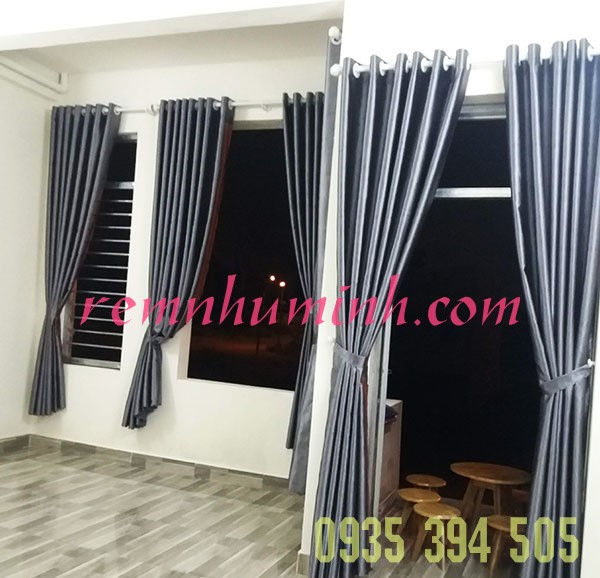 Rèm vải một lớp tại Đà Nẵng - Rèm vải màu lông chuột Như Minh