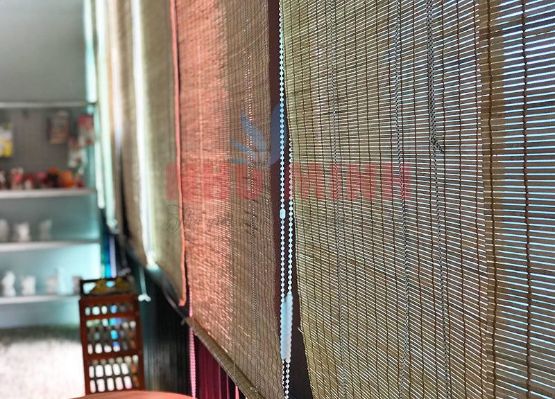 Công trình rèm trúc cật lắp tại quán cà phê New Zone