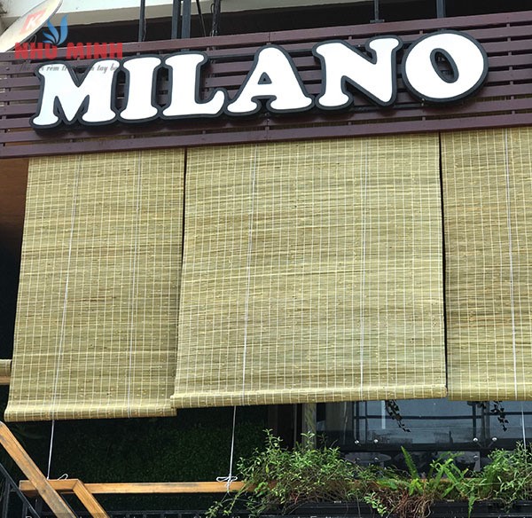 Rèm trúc tự nhiên tại Đà Nẵng - Lắp rèm trúc tại Milano Coffee