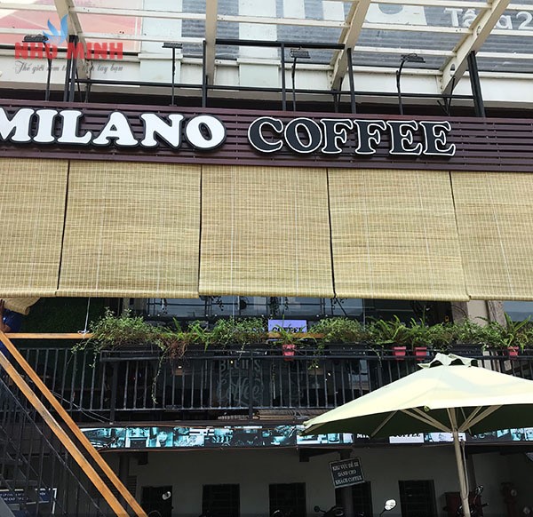 Thi công rèm trúc cho chuỗi cà phê thương hiệu Milano