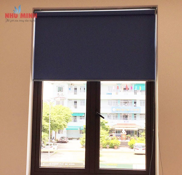 Rèm cuốn chống nắng tại Đà Nẵng - Rèm cuốn văn phòng màu xanh mã 009