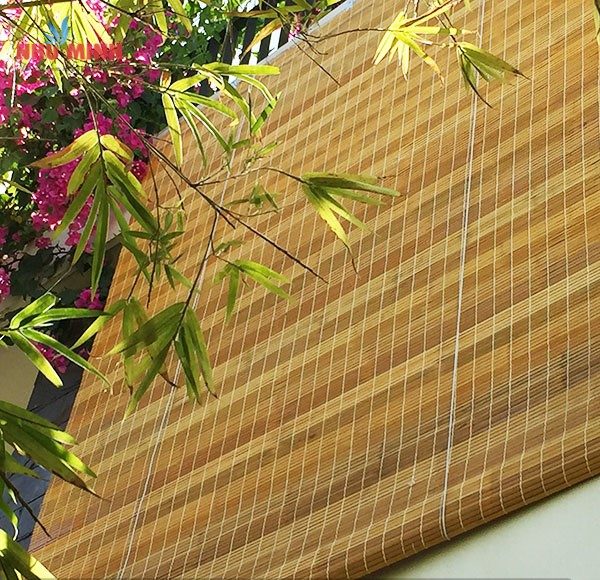 Mành trúc che nắng Đà Nẵng - Mành trúc loại tốt nan 1cm màu vàng.
