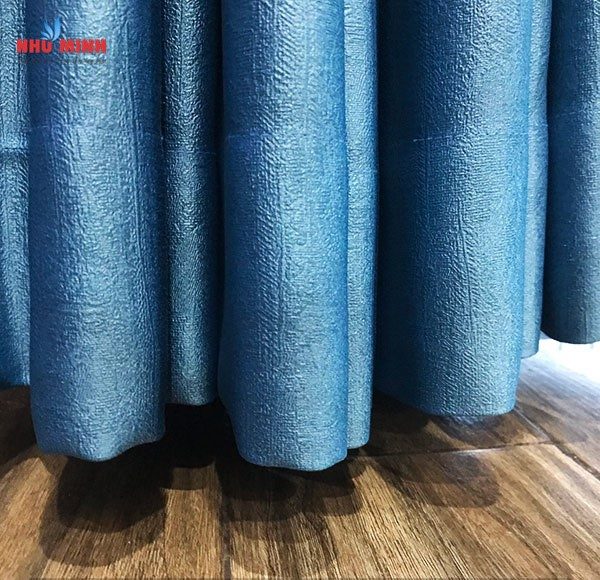 Rèm vải cao cấp Đà Nẵng - Mẫu rèm vải 2 lớp màu xanh dương mã NM007