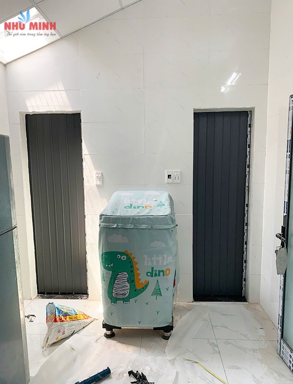 Cửa xếp lá nhôm cao cấp tại Đà Nẵng - Mẫu cửa xếp lá nhôm màu ghi phù hợp cho mọi không gian