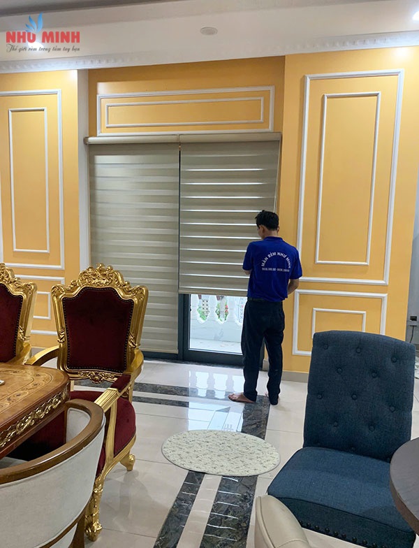 Rèm cầu vồng cửa sổ tại Đà Nẵng - Mẫu rèm cầu vồng màu kem mã NM321