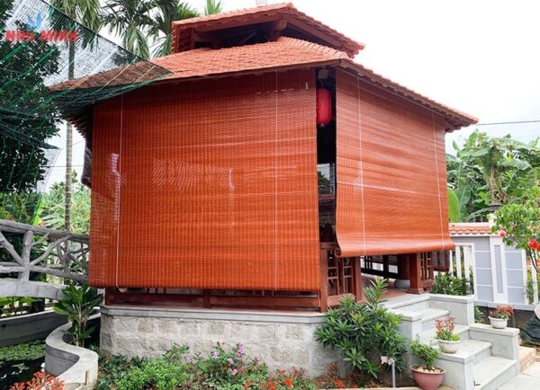 Rèm tre che nắng mưa tại Đà Nẵng - Mẫu rèm tre da bò cao cấp không mối mọt, bền màu.