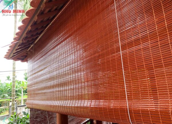Rèm tre che nắng mưa tại Đà Nẵng - Mẫu rèm tre da bò cao cấp không mối mọt, bền màu.