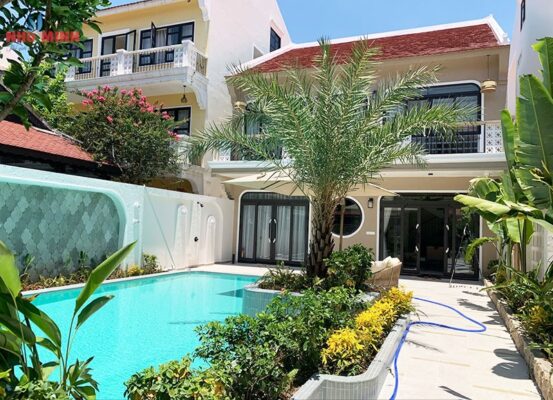 Như Minh thi công rèm vải 2 lớp chống nắng tuyệt đối tại villa ở Hội An