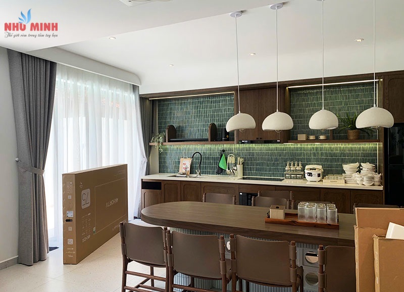 Như Minh thi công rèm vải 2 lớp chống nắng tuyệt đối tại villa ở Hội An