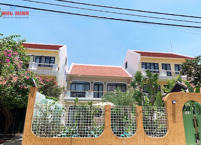 Như Minh thi công rèm vải 2 lớp chống nắng tuyệt đối tại villa ở Hội An