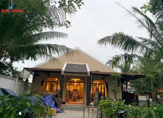 Như Minh thi công rèm vải nhung tại nhà hàng Hội An