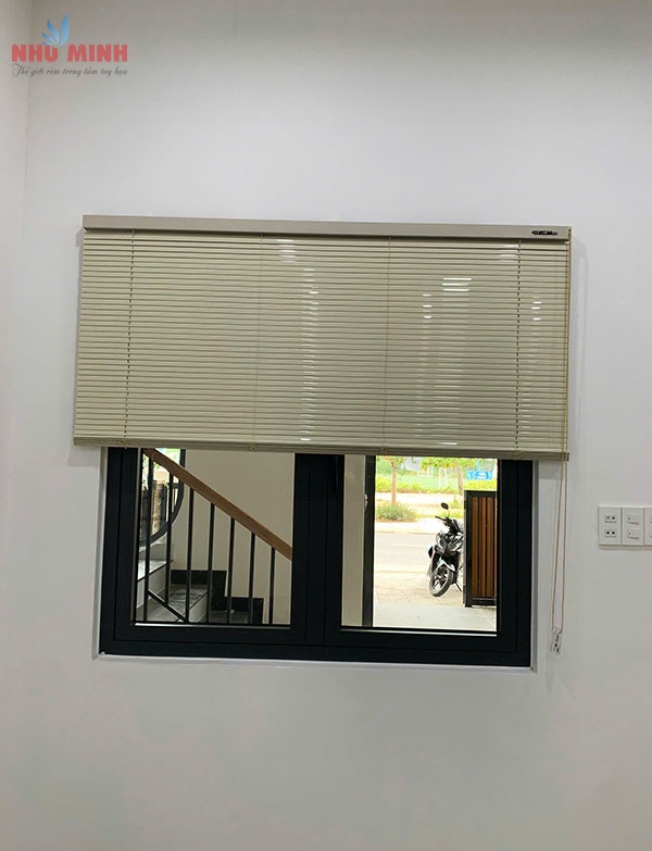 Rèm sáo nhôm hệ kéo 1 dây cao cấp tại Đà Nẵng - Mã ST 02 màu kem