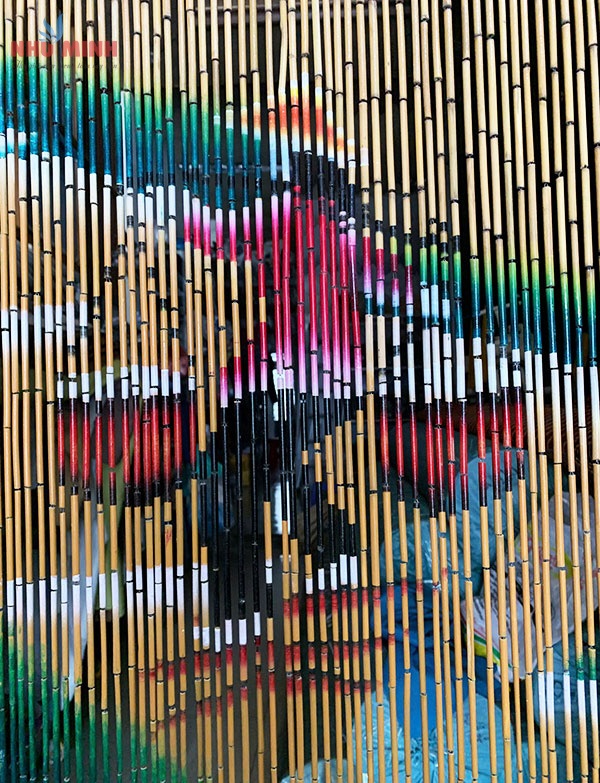 Rèm ống trúc vẽ tranh lắp lối đi tại Đà Nẵng - Mẫu tranh quê hương