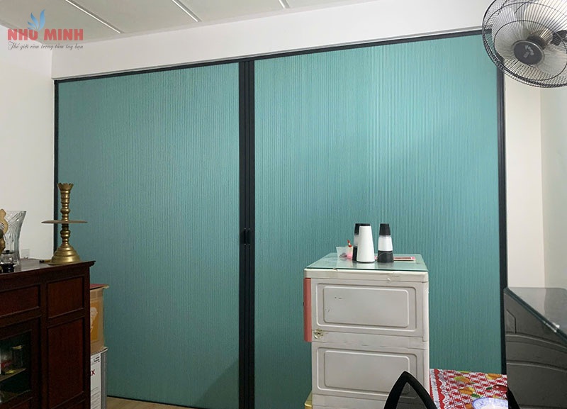 Rèm kéo tổ ong tại Đà Nẵng - Mẫu rèm tổ ong màu xanh ngọc mã NM007